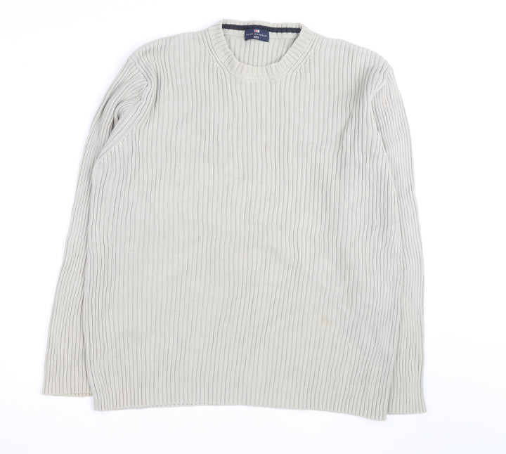 Marks and Spencer Blue Harbour Men’s Beige XL Cotton Chunky Knit Jumper