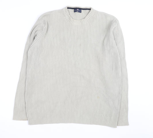 Marks and Spencer Blue Harbour Men’s Beige XL Cotton Chunky Knit Jumper