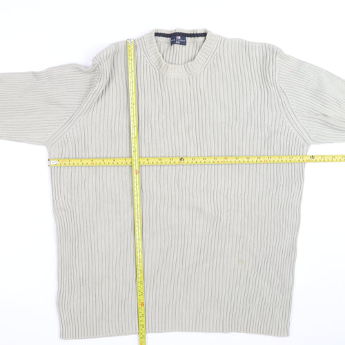 Marks and Spencer Blue Harbour Men’s Beige XL Cotton Chunky Knit Jumper