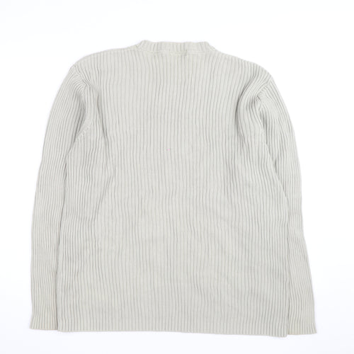 Marks and Spencer Blue Harbour Men’s Beige XL Cotton Chunky Knit Jumper