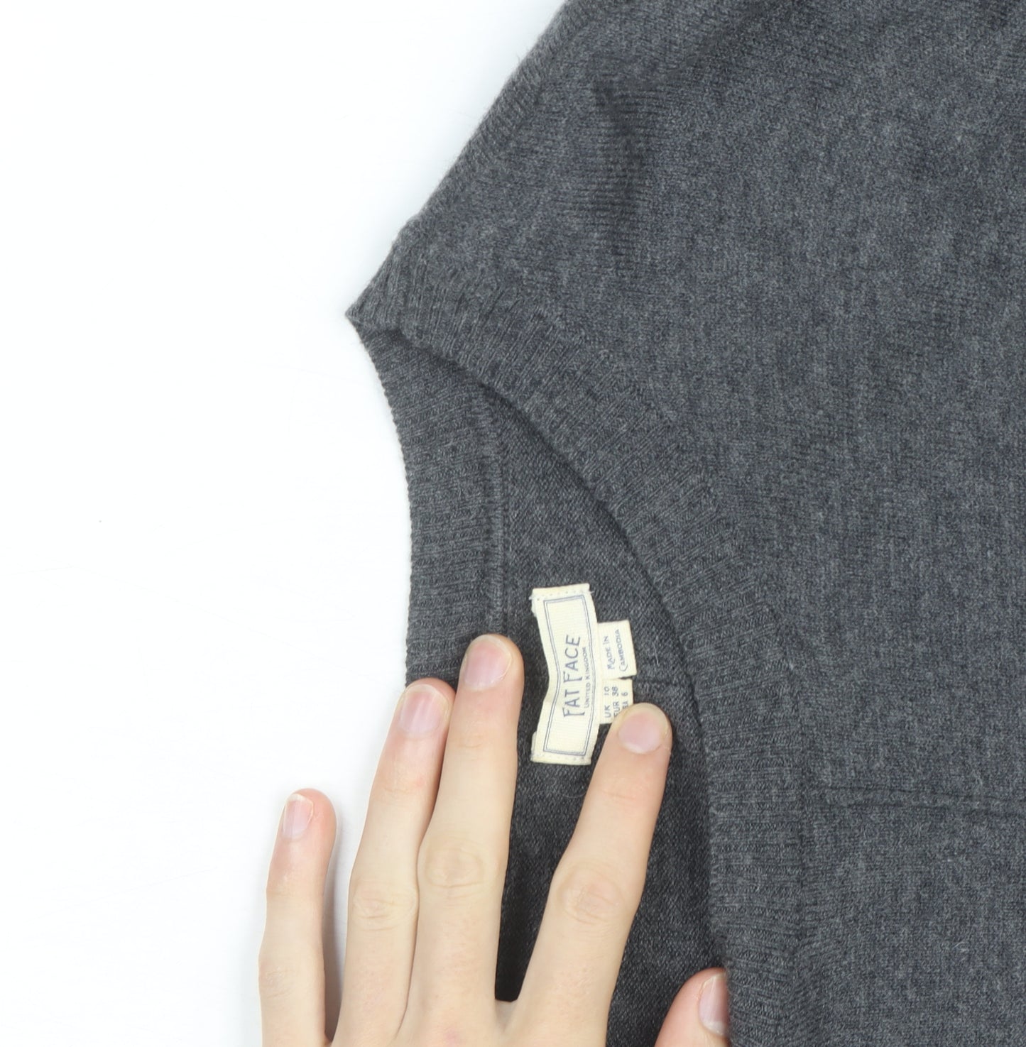 Fat Face Women's Grey Long Sleeve Knit Cardigan L