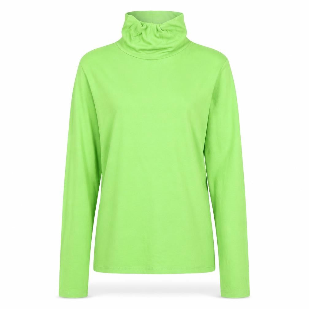 United Colors of Benetton Womens Green Roll Neck Long Sleeve Cotton Top Size M