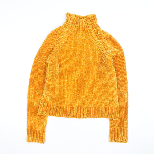River Island Women’s Yellow Roll Neck Chunky Knit Jumper Size 10