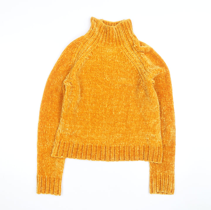 River Island Women’s Yellow Roll Neck Chunky Knit Jumper Size 10