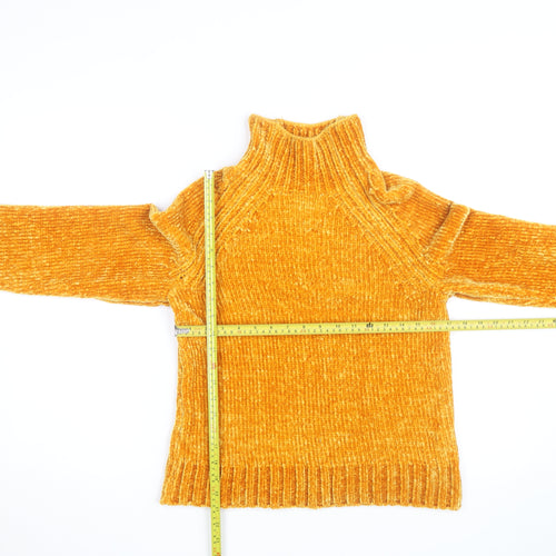 River Island Women’s Yellow Roll Neck Chunky Knit Jumper Size 10