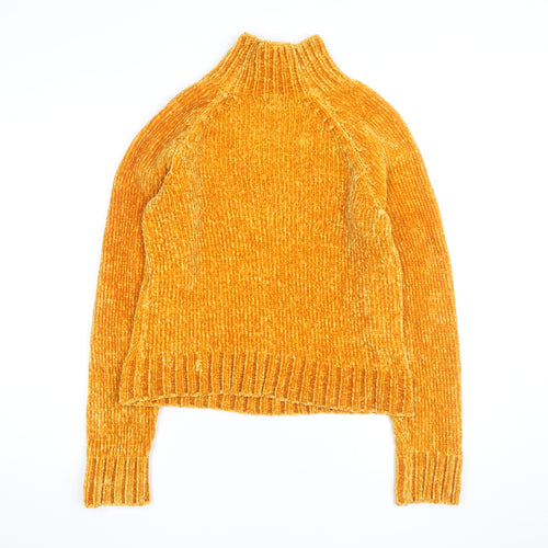 River Island Women’s Yellow Roll Neck Chunky Knit Jumper Size 10