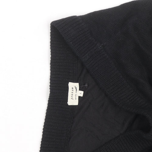 Jigsaw Women Black Wool Knit Pencil Skirt L