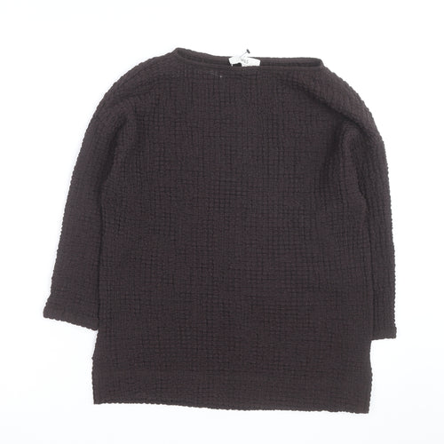 Marks and Spencer Women Brown Size 6 Boat Neck 3/4 Sleeve Jumper