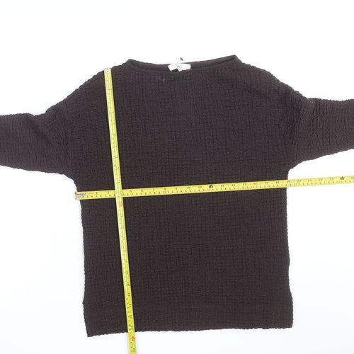 Marks and Spencer Women Brown Size 6 Boat Neck 3/4 Sleeve Jumper