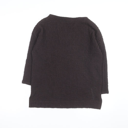 Marks and Spencer Women Brown Size 6 Boat Neck 3/4 Sleeve Jumper