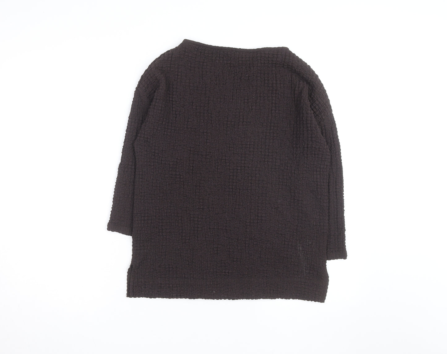 Marks and Spencer Women Brown Size 6 Boat Neck 3/4 Sleeve Jumper