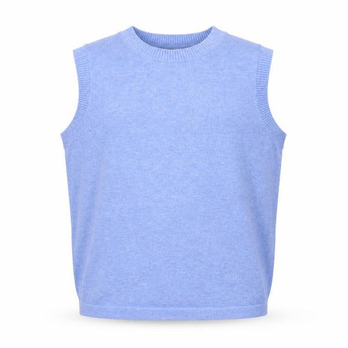 Marks and Spencer Men's Blue Sleeveless Cotton Cashmere Vest L