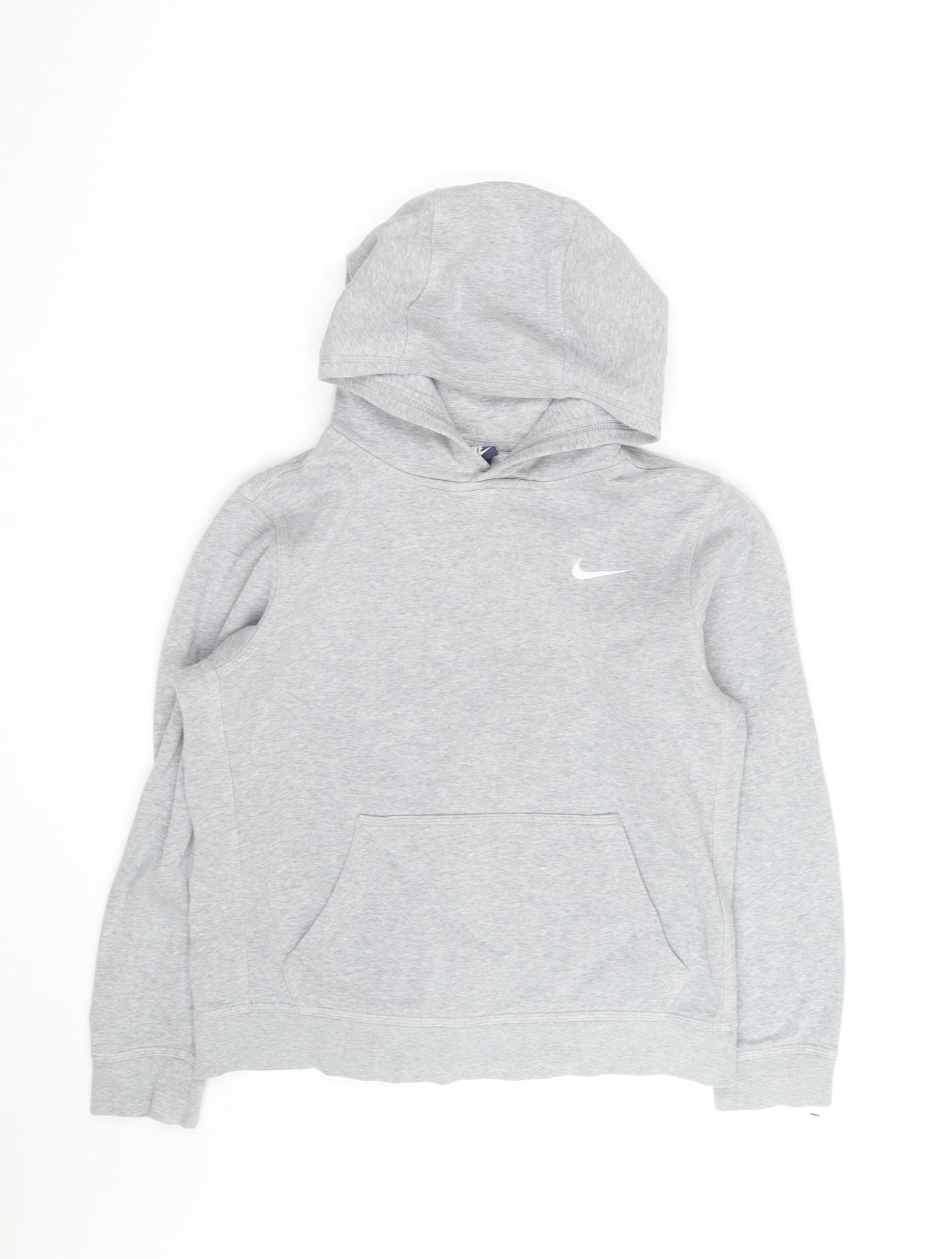 Nike Boys Grey Pullover Hoodie Size L Cotton Blend Hooded Sweatshirt