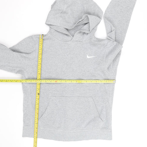Nike Boys Grey Pullover Hoodie Size L Cotton Blend Hooded Sweatshirt