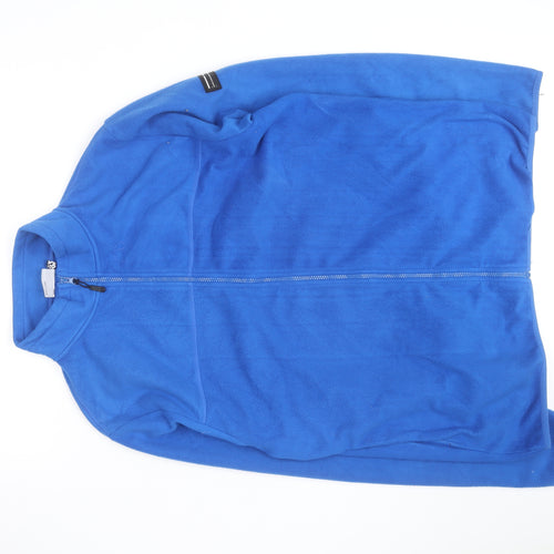 ASOS DESIGN Men's Blue 2XL Fleece Full Zip Basic Jacket