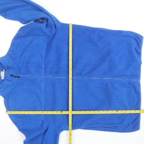 ASOS DESIGN Men's Blue 2XL Fleece Full Zip Basic Jacket