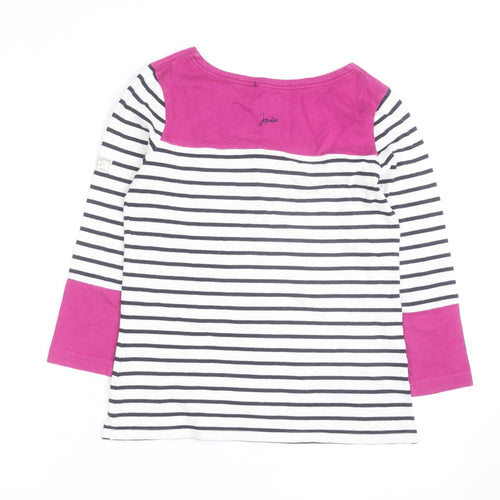 Joules Women’s Multicoloured Striped 3/4 Sleeve Cotton T-Shirt Size 10