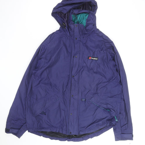 Berghaus Men's Purple Waterproof Hooded Outdoor Jacket Size L