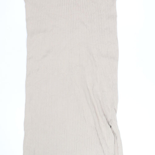 Mint Velvet Womens Beige Knit V-Neck T-Shirt Dress M