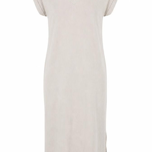 Mint Velvet Womens Beige Knit V-Neck T-Shirt Dress M