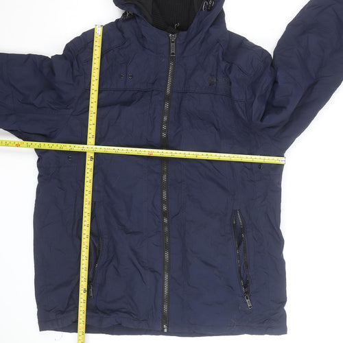 Next Men's Blue Hooded Puffer Jacket Large Water Resistant Winter Coat