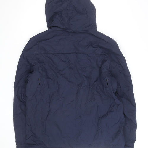 Next Men's Blue Hooded Puffer Jacket Large Water Resistant Winter Coat