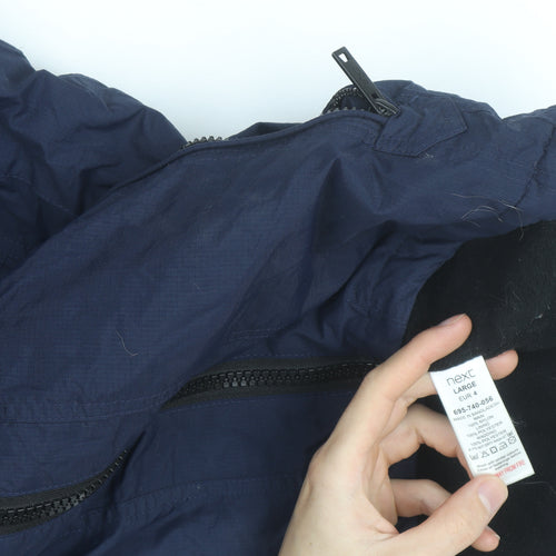 Next Men's Blue Hooded Puffer Jacket Large Water Resistant Winter Coat