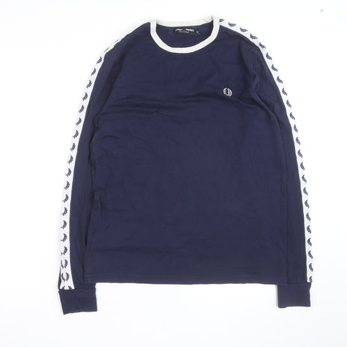 Fred Perry Men's Blue Long Sleeve Sportswear Top Size M