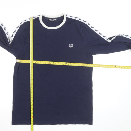 Fred Perry Men's Blue Long Sleeve Sportswear Top Size M