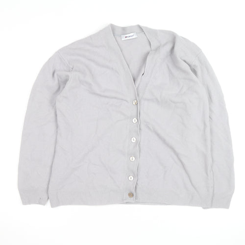 Damart Women’s Grey V-Neck Button Cardigan Size M Knitwear