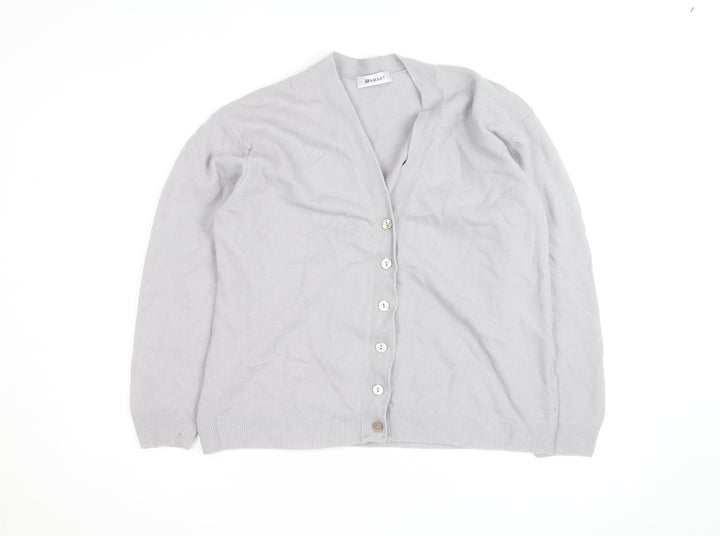 Damart Women’s Grey V-Neck Button Cardigan Size M Knitwear