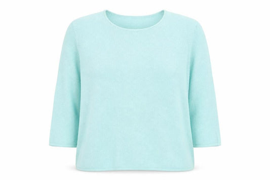 Front view of Peter Hahn Women Green Cotton 3/4 Sleeve jumper, size 24