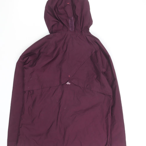 Quechua Girls Purple Waterproof Hooded Rain Coat Jacket 10-11 Years