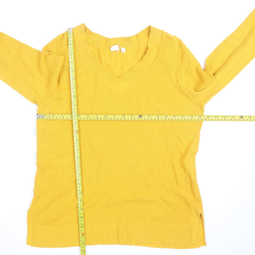 GAP Men’s Yellow V-Neck Cotton Pullover Jumper Size L