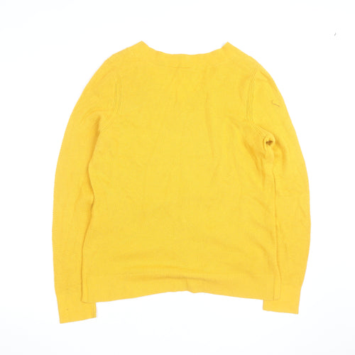 GAP Men’s Yellow V-Neck Cotton Pullover Jumper Size L