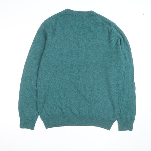 Marks and Spencer Mens Green Wool Crew Neck Jumper L