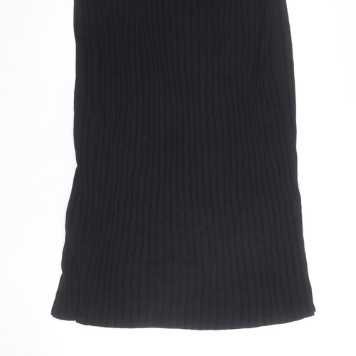 Boden Women Black Midi Knit Button Stretch Pencil Skirt Size 18