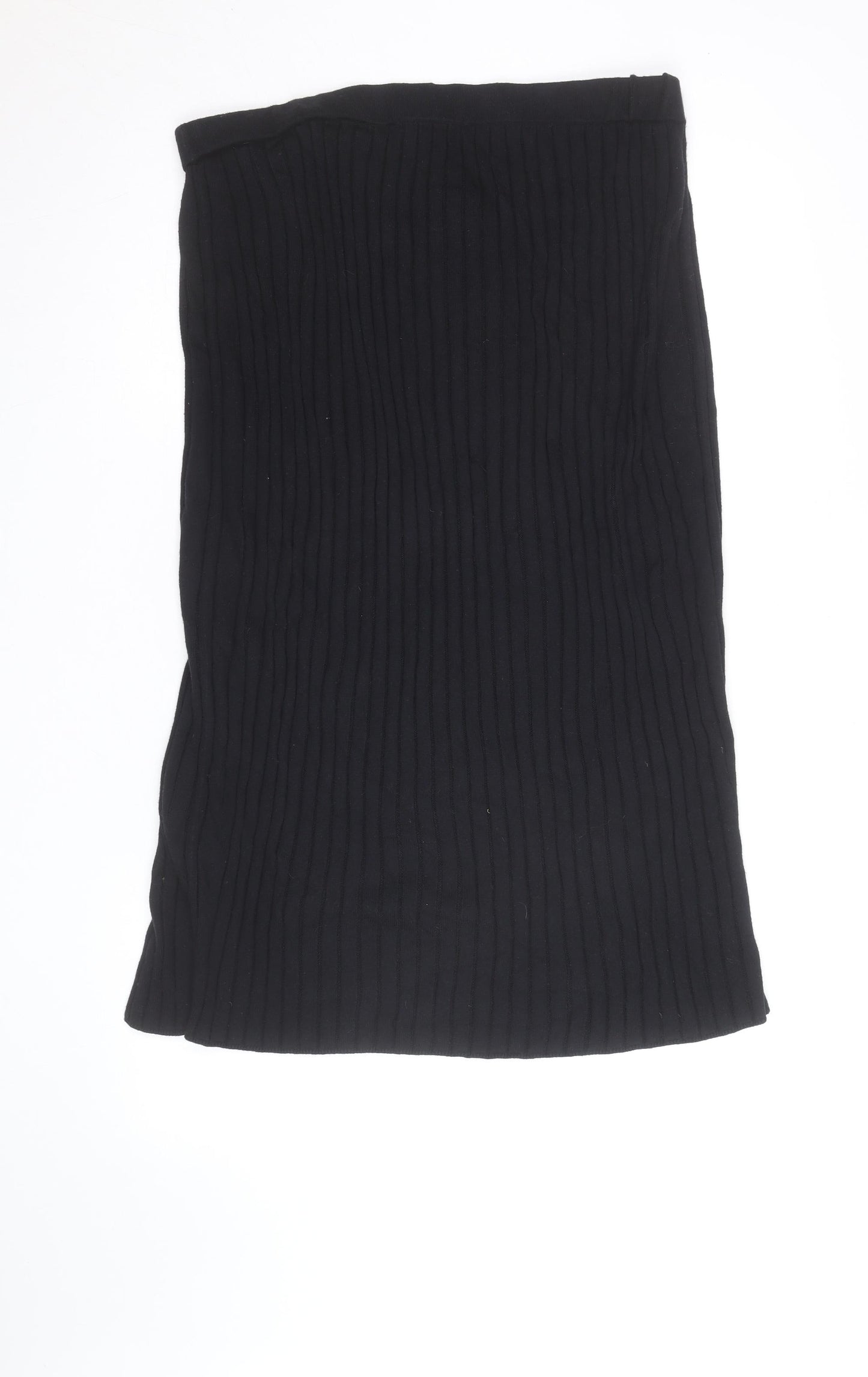 Boden Women Black Midi Knit Button Stretch Pencil Skirt Size 18