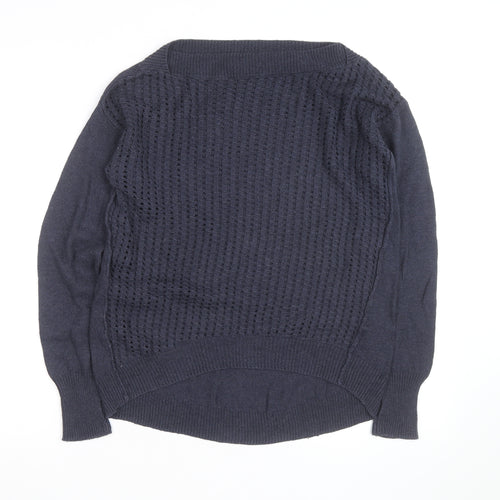 Aphorism Women’s Blue Open-Knit Crew Neck Jumper Size 12