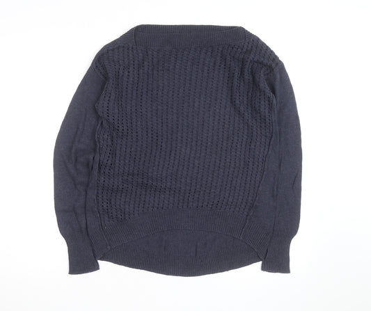 Aphorism Women’s Blue Open-Knit Crew Neck Jumper Size 12