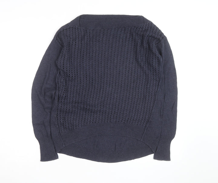 Aphorism Women’s Blue Open-Knit Crew Neck Jumper Size 12