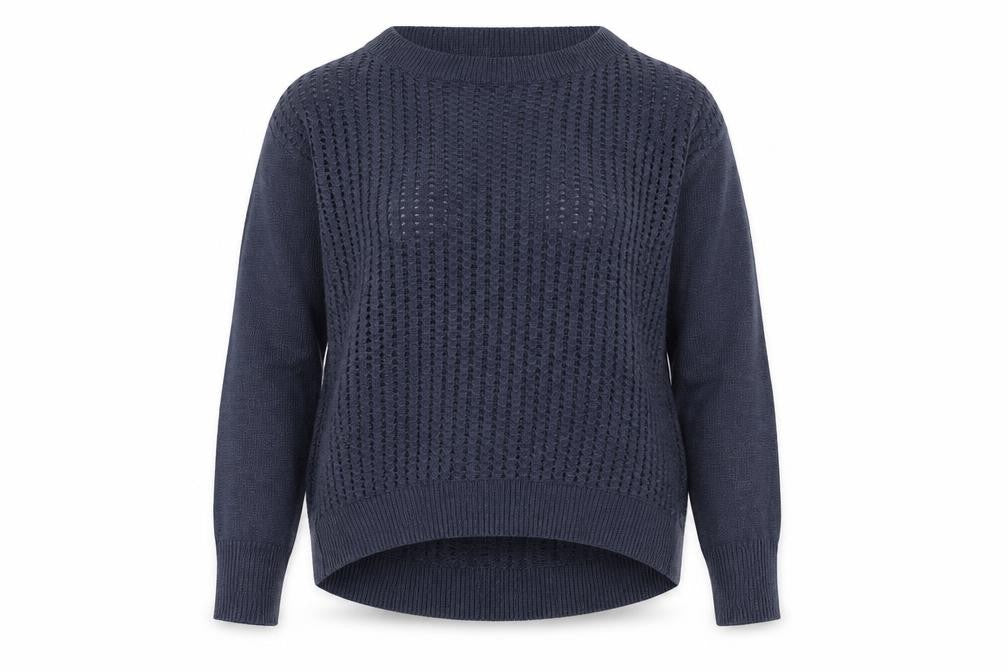 Aphorism Women’s Blue Open-Knit Crew Neck Jumper Size 12