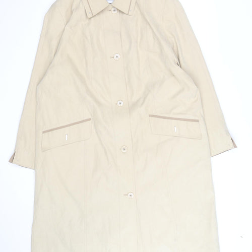 Gray & Osbourn Womens Beige Size 18 Long Buttoned Coat Classic Style