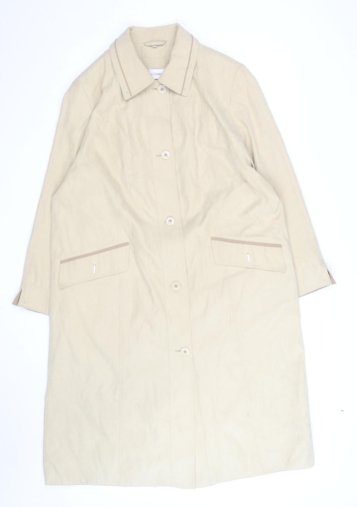 Gray & Osbourn Womens Beige Size 18 Long Buttoned Coat Classic Style