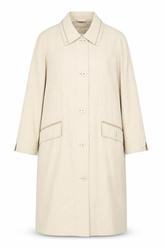 Gray & Osbourn Womens Beige Size 18 Long Buttoned Coat Classic Style