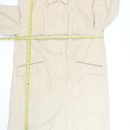 Gray & Osbourn Womens Beige Size 18 Long Buttoned Coat Classic Style