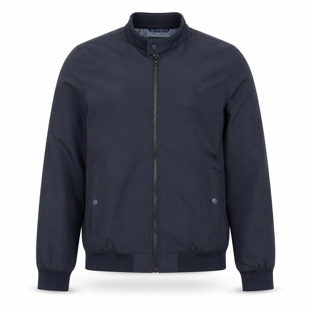 Front view of Next Teens Blue Polyester Bomber Jacket S Casual Zip Up