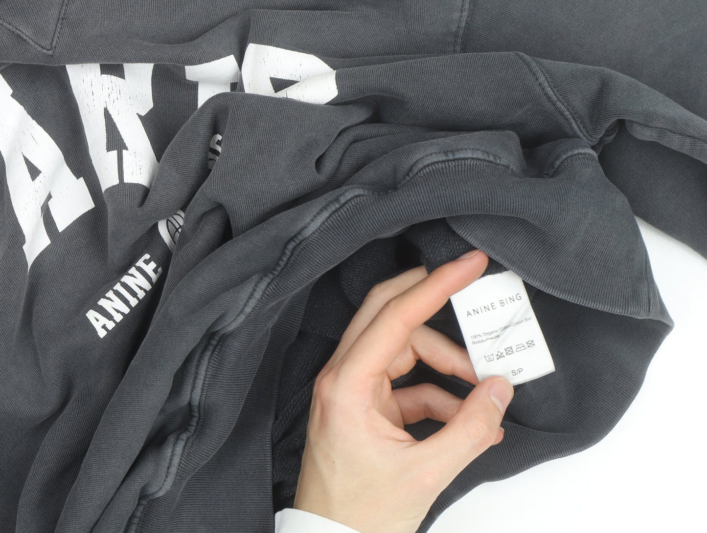Anine Bing Paris Black Sweatshirt Men S Crew Neck Cotton Pullover