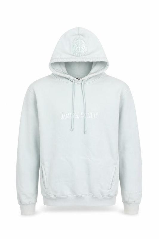 Damaged Society Mens Grey Pullover Hoodie Size M Embroidered Logo