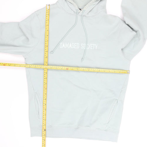 Damaged Society Mens Grey Pullover Hoodie Size M Embroidered Logo